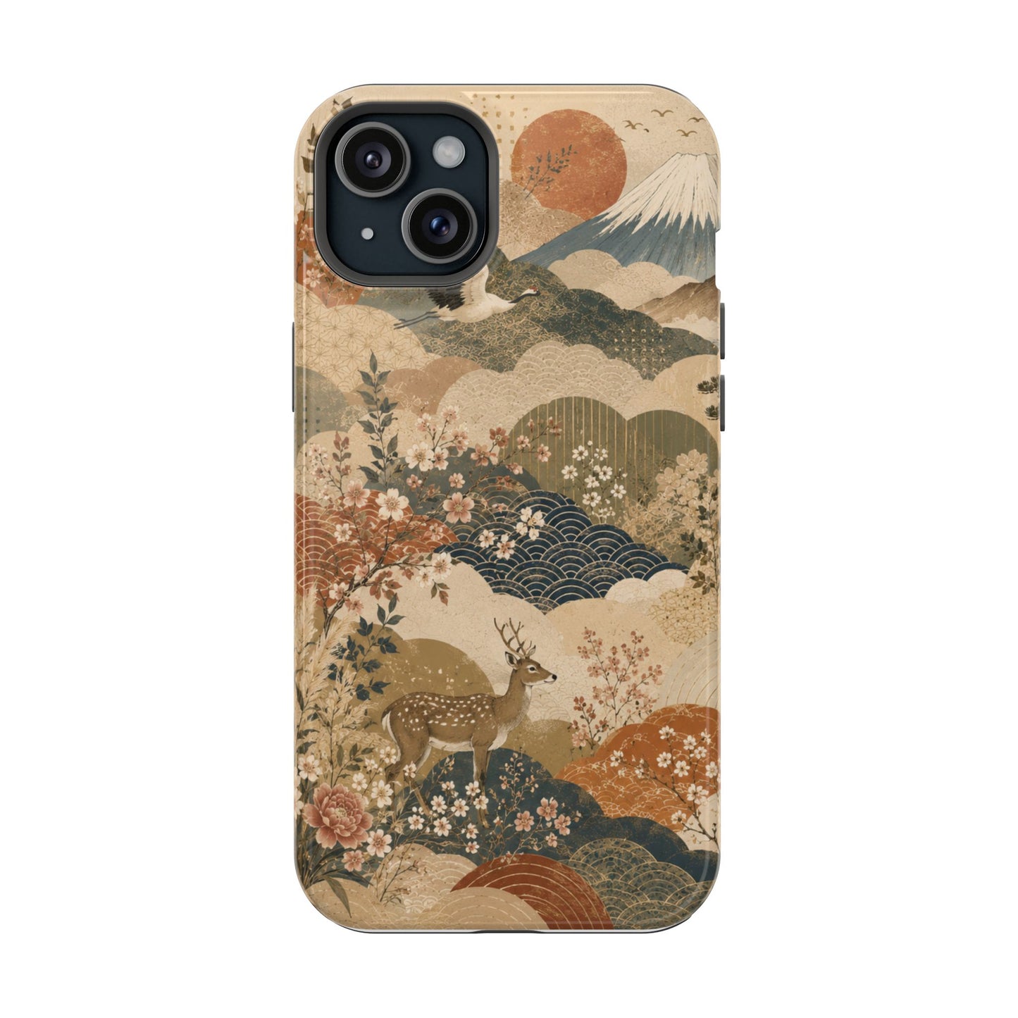 Vintage Japanese Animal Landscape Magnetic Impact-Resistant iPhone Cases