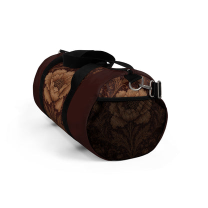 William Morris Floral Damask Maroon Rose Duffel Gym Bag