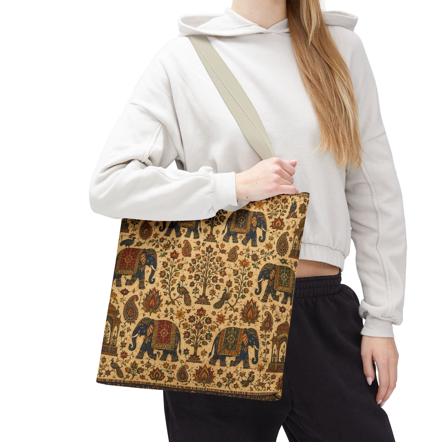 Indian Vintage Traditional Elephant Full Art Tote Bag