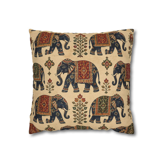 Indian Vintage Traditional Elephant Tapestry Pillow Case Cover
