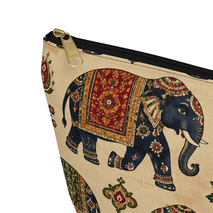 Indian Vintage Traditional Elephant Tapestry Makeup Accessory Pouch