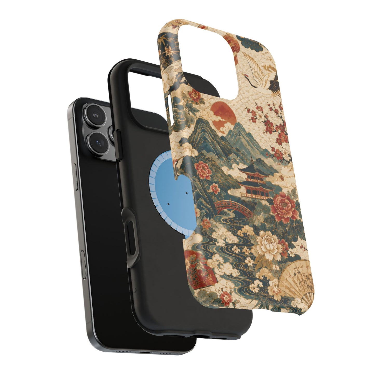East Asian Vintage Landscape iPhone Case | Magnetic Impact-Resistant Case
