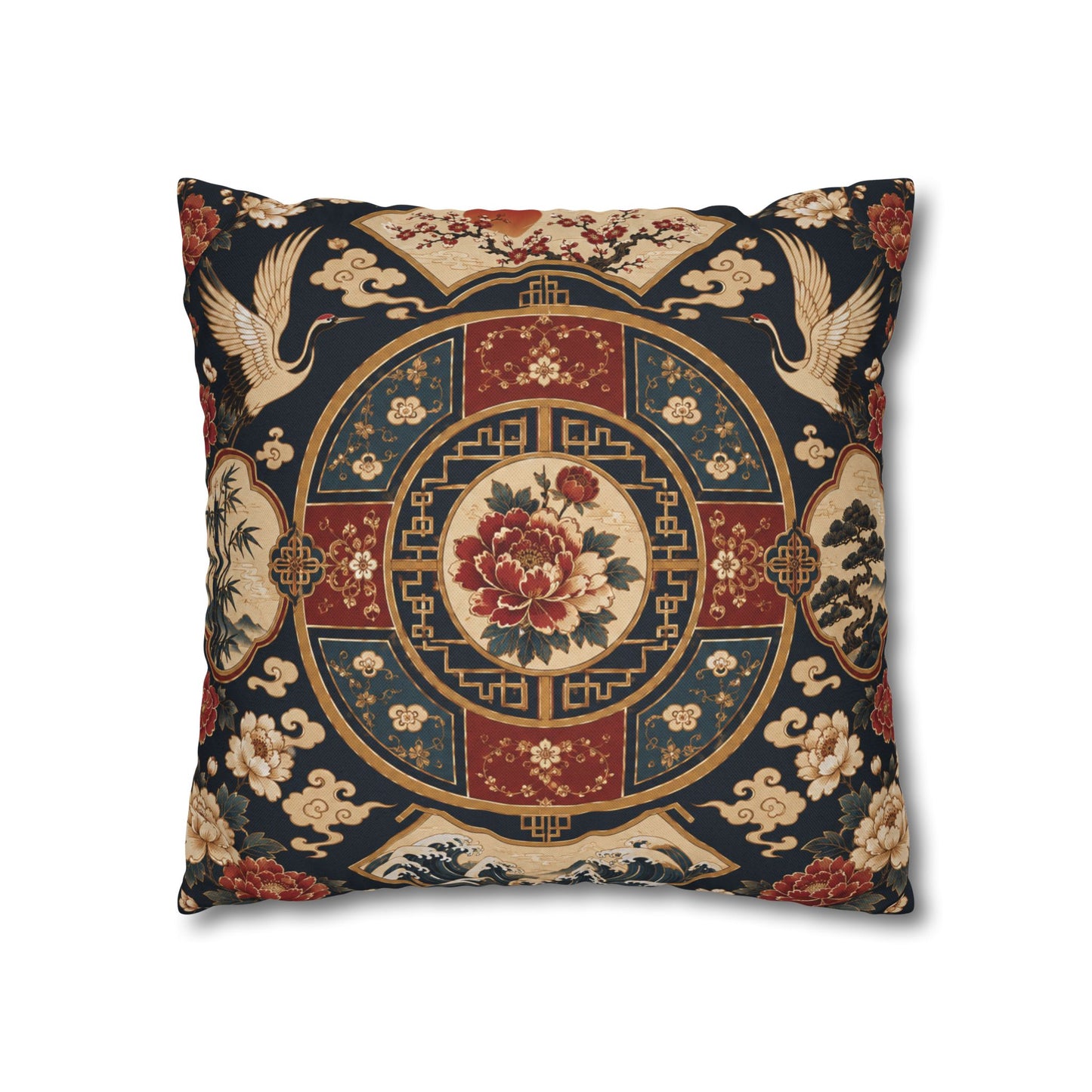 East Asian Oriental Medallion Pillowcase