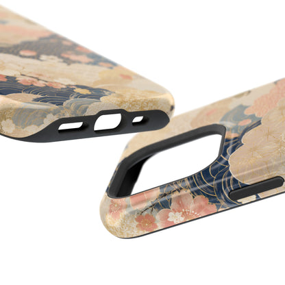 Vintage Japanese Floral Wave Magnetic Impact-Resistant iPhone Cases