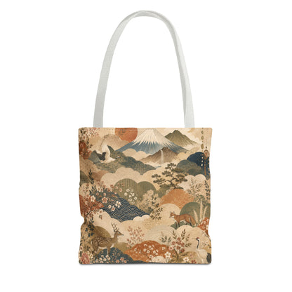 Vintage Japanese Animal Landscape Painting Full Art Tote Bag