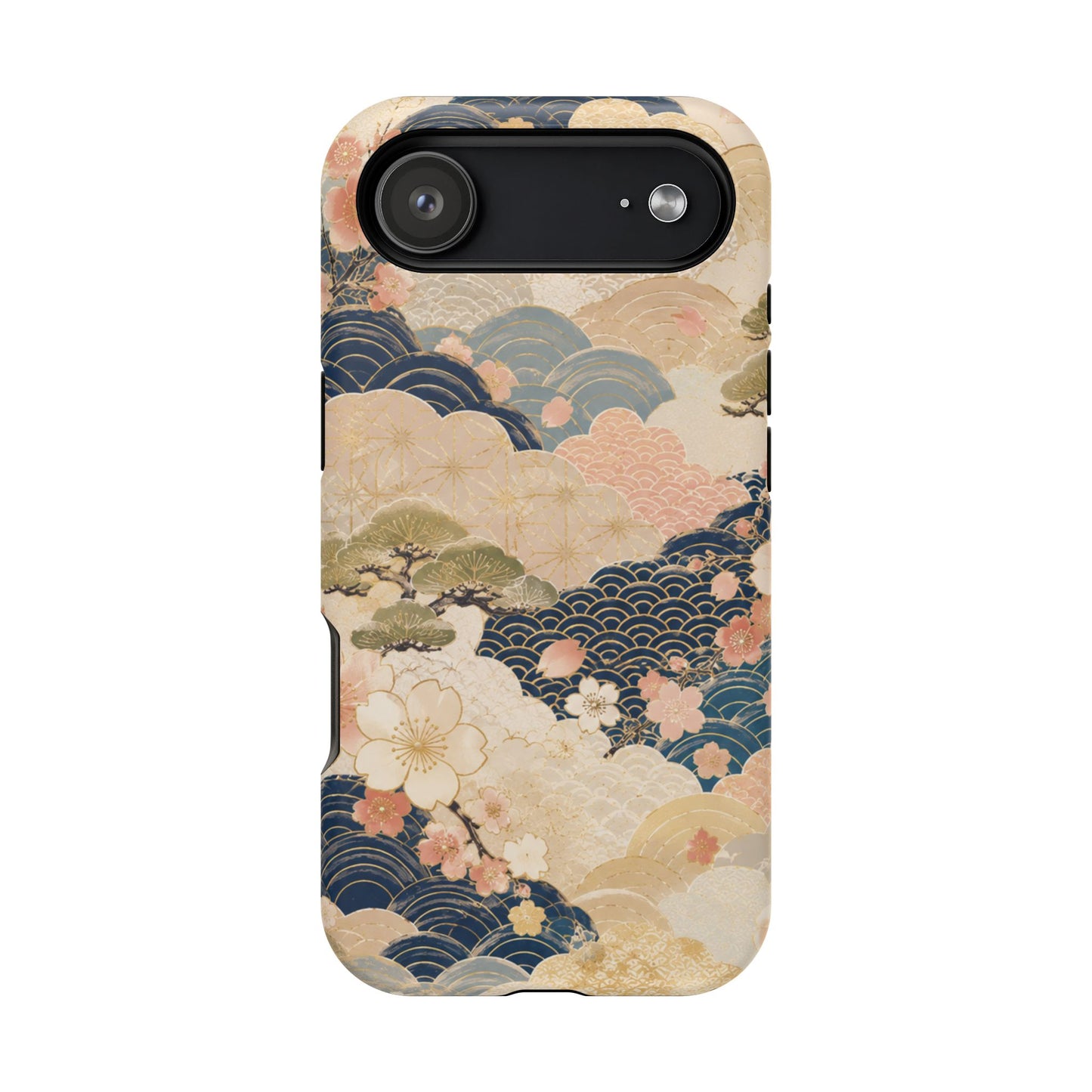 Vintage Japanese Floral Wave Magnetic Impact-Resistant iPhone Cases