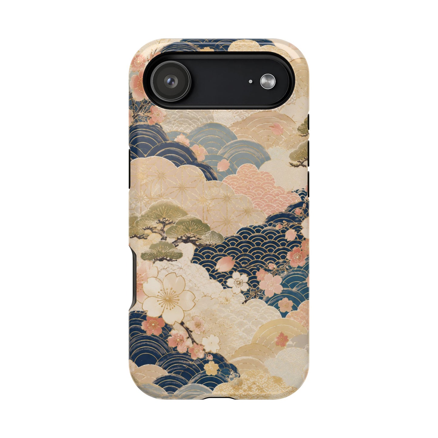 Vintage Japanese Floral Wave Magnetic Impact-Resistant iPhone Cases