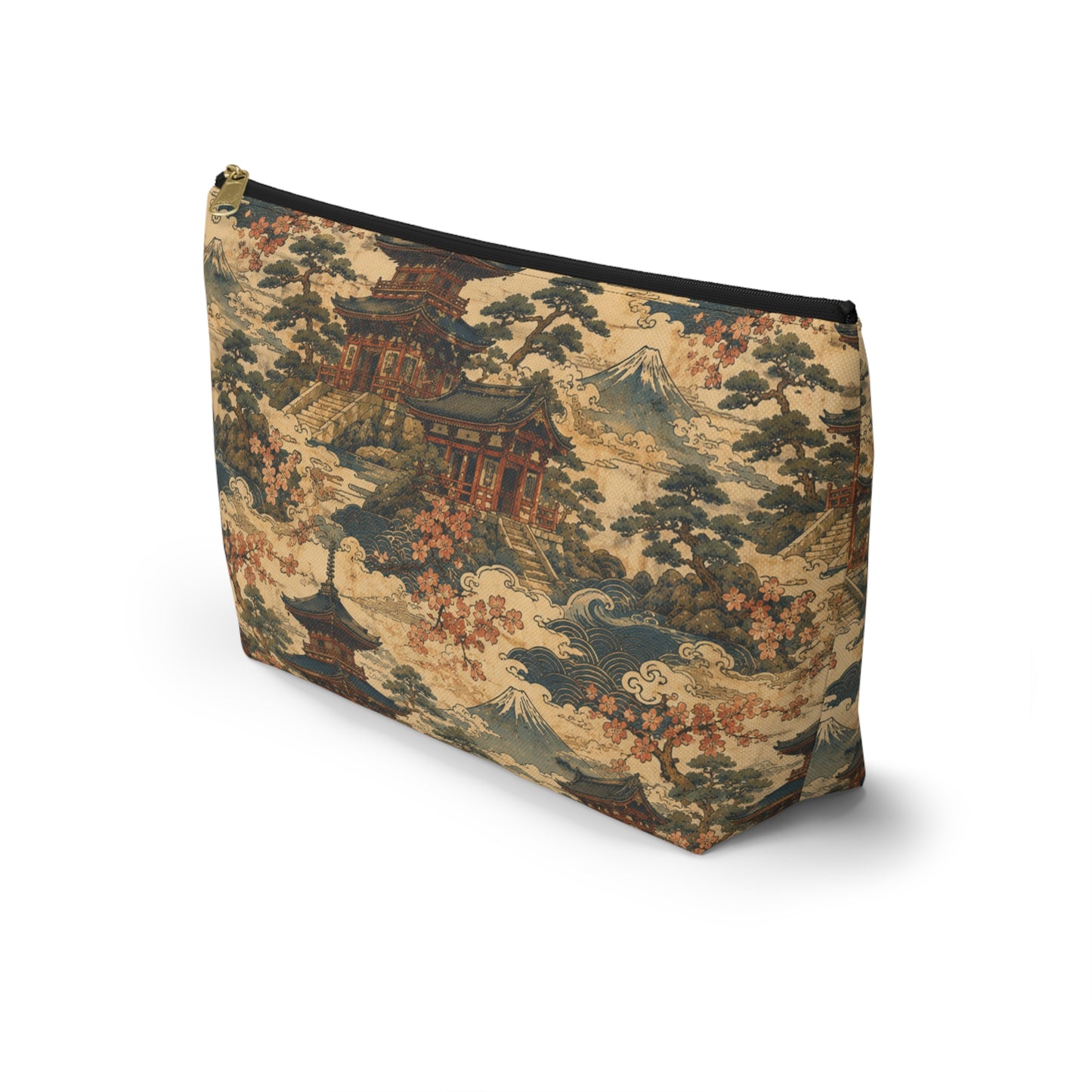 Vintage Japanese Temples Make Up Accessory Bag