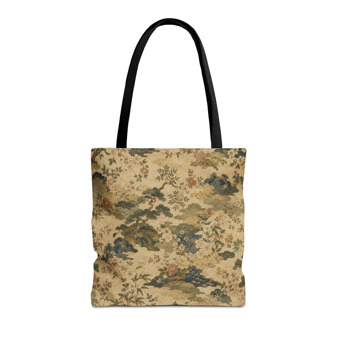 Vintage Japanese Floral Painting Full Art Tote Bag