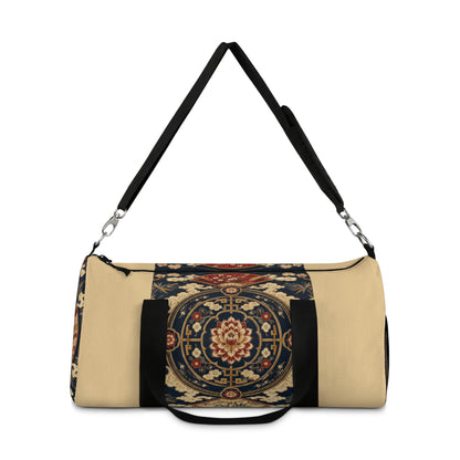 East Asian Mandala Beige Duffel Gym Bag