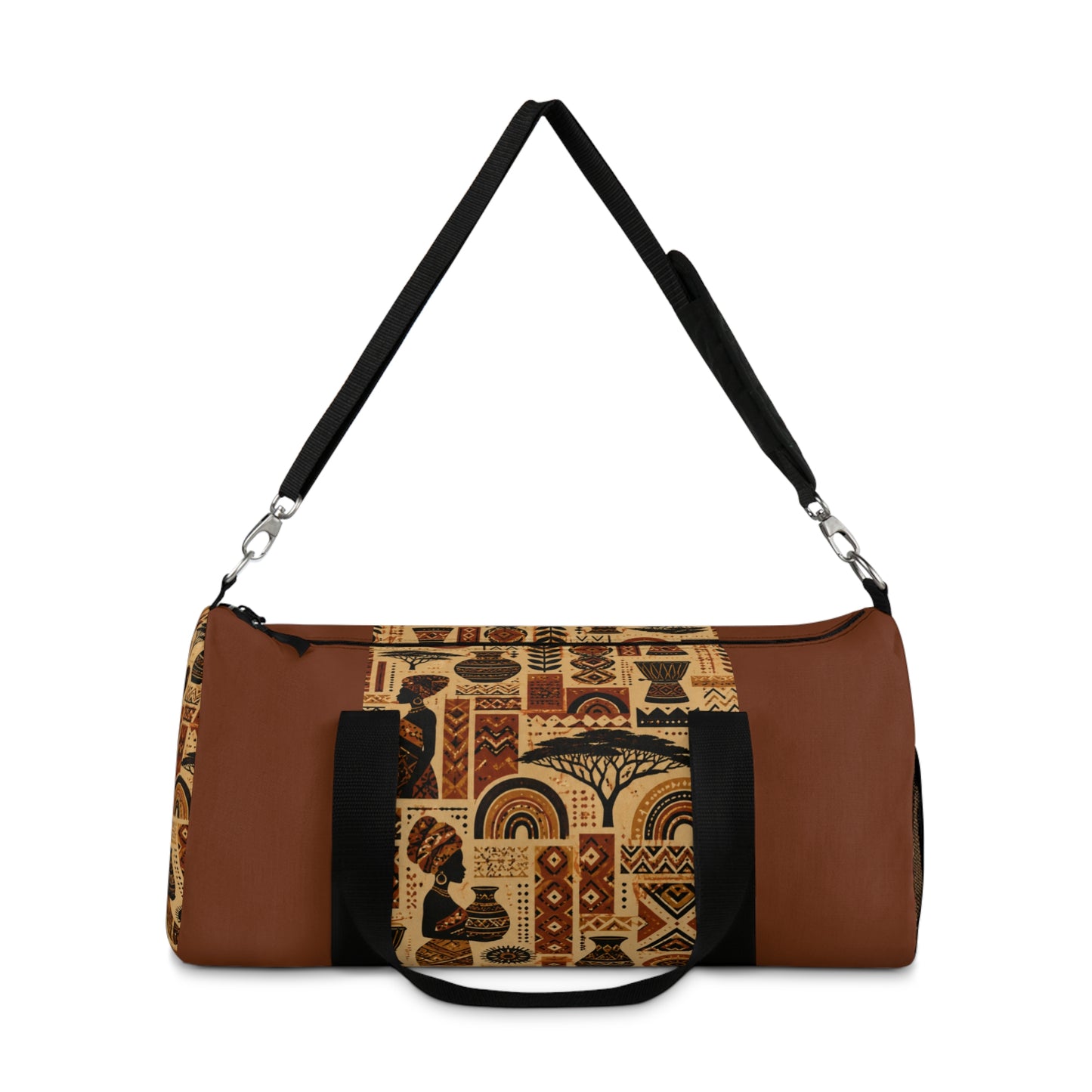 African Tribal Ethnic Silhouette Pattern Gym Duffel Bag