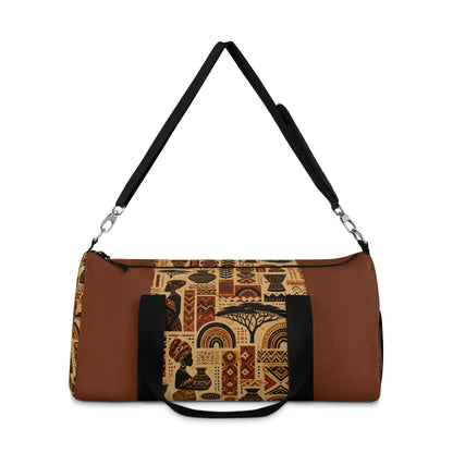 African Tribal Ethnic Silhouette Pattern Gym Duffel Bag