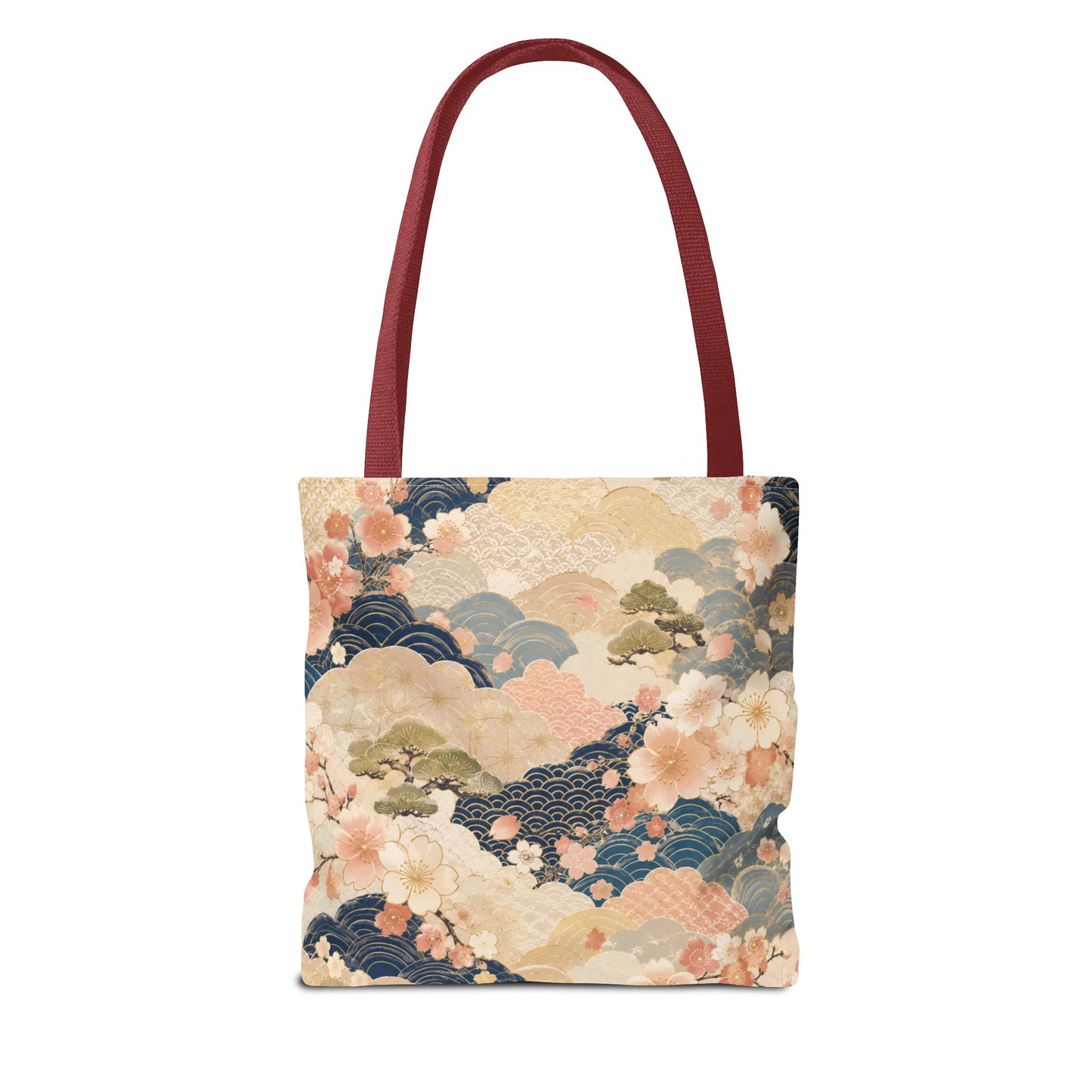 Vintage Japanese Waves & Clouds Painting Full Art Tote Bag
