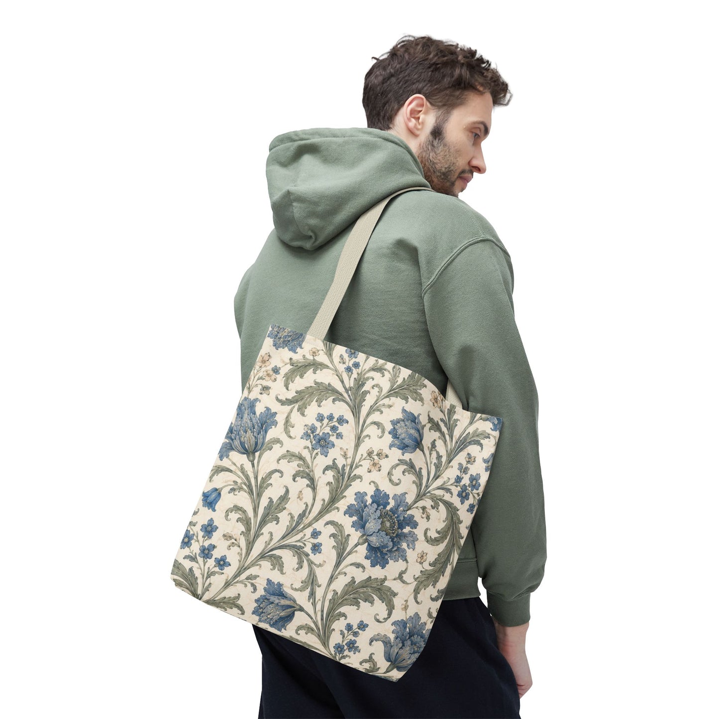 William Morris Blue Floral Vine Full Art Tote Bag