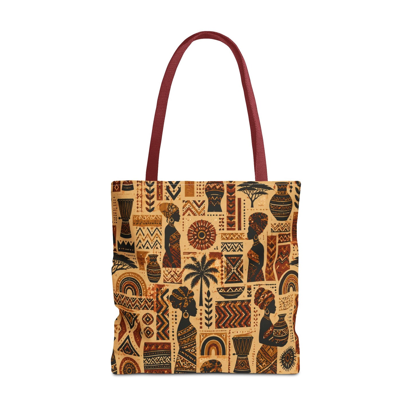 African Tribal Ethnic Silhouette Pattern Full Art Tote Bag