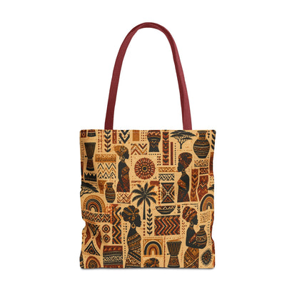 African Tribal Ethnic Silhouette Pattern Full Art Tote Bag