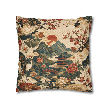 East Asian Vintage Landscape Pillow Case