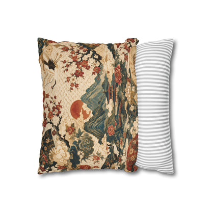 East Asian Vintage Landscape Pillow Case