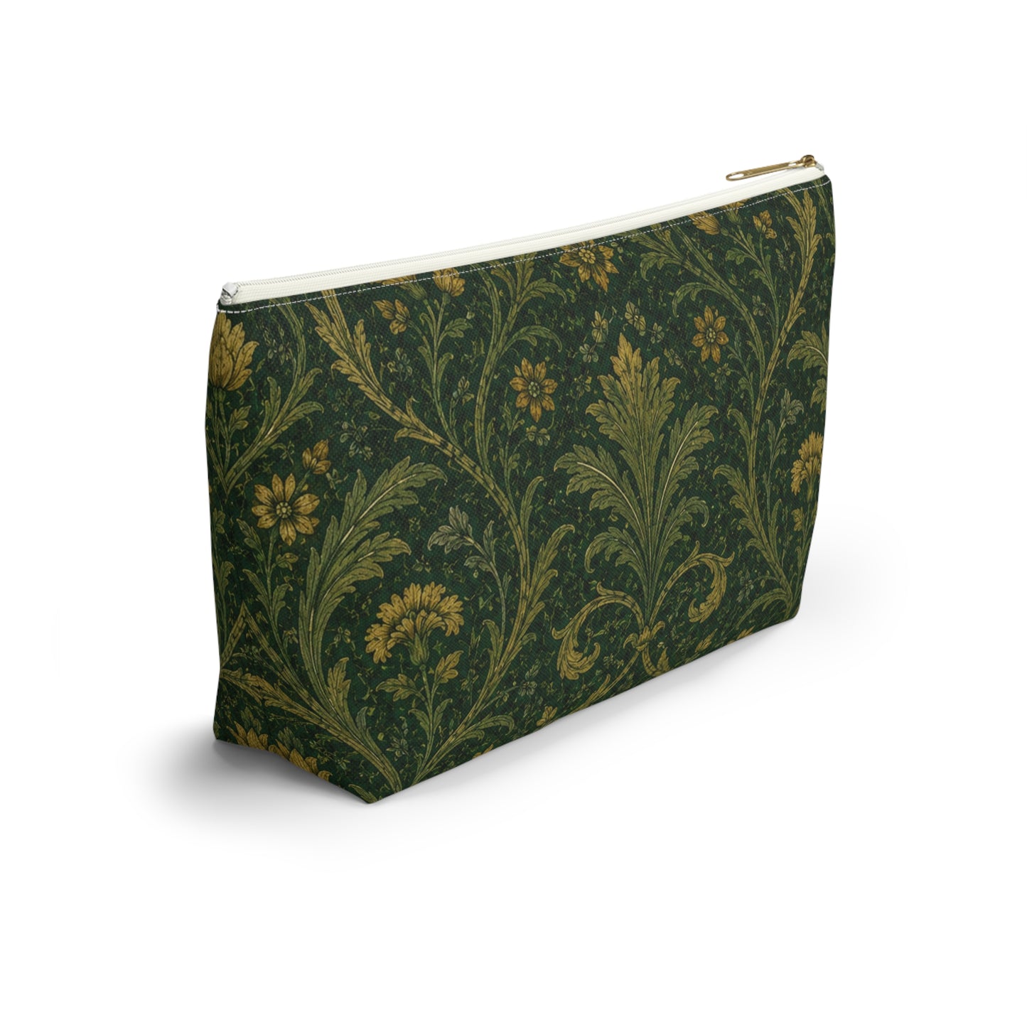 William Morris Forest Green Damask Makeup Accessory Pouch