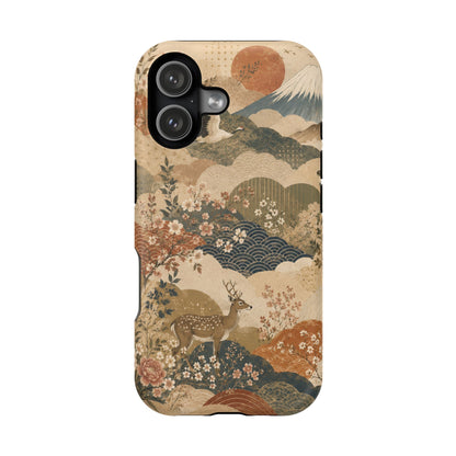 Vintage Japanese Animal Landscape Magnetic Impact-Resistant iPhone Cases
