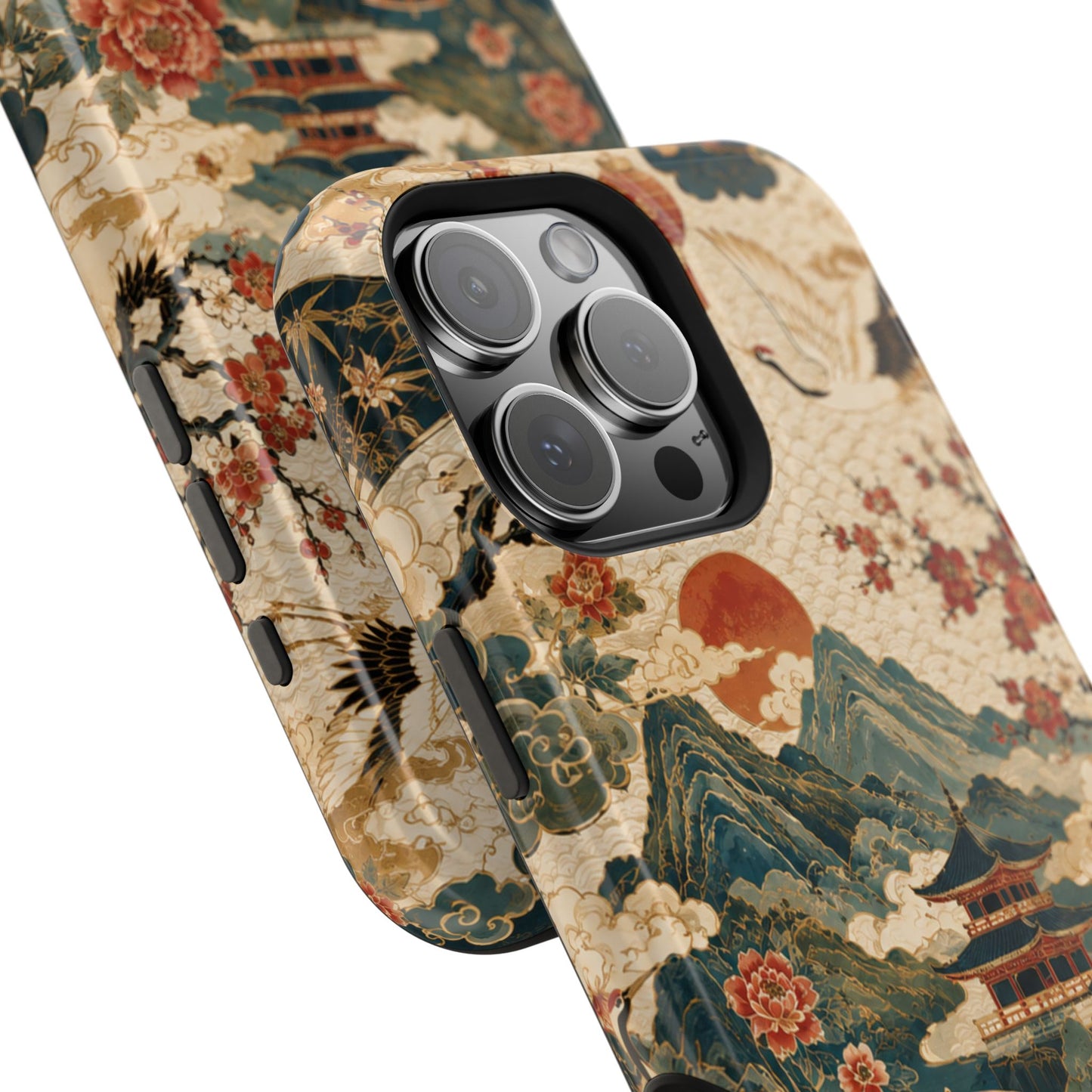 East Asian Vintage Landscape iPhone Case | Magnetic Impact-Resistant Case