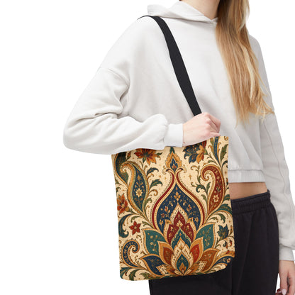 Indian Vintage Paisley Floral Full Art Tote Bag