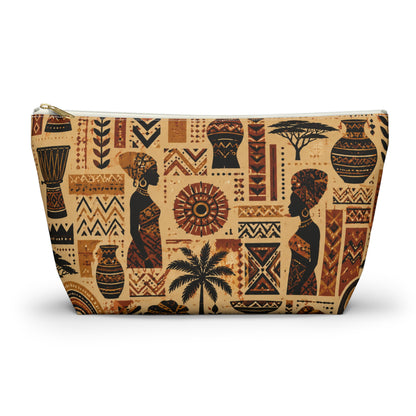 African Tribal Ethnic Silhouette Pattern Accessory Pouch Makeup Bag