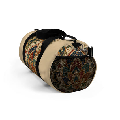 Indian Vintage Floral Paisley Beige Duffel Gym Bag