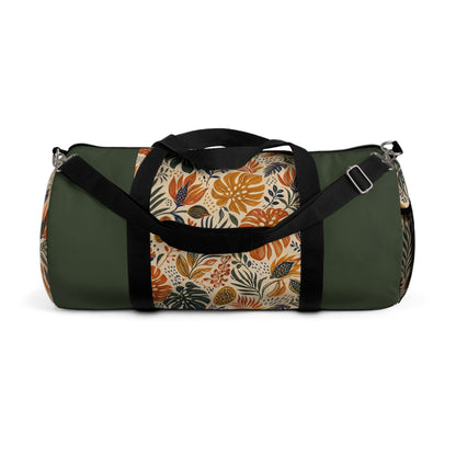 African Tribal Botanical Palm Military Green Gym Duffel Bag