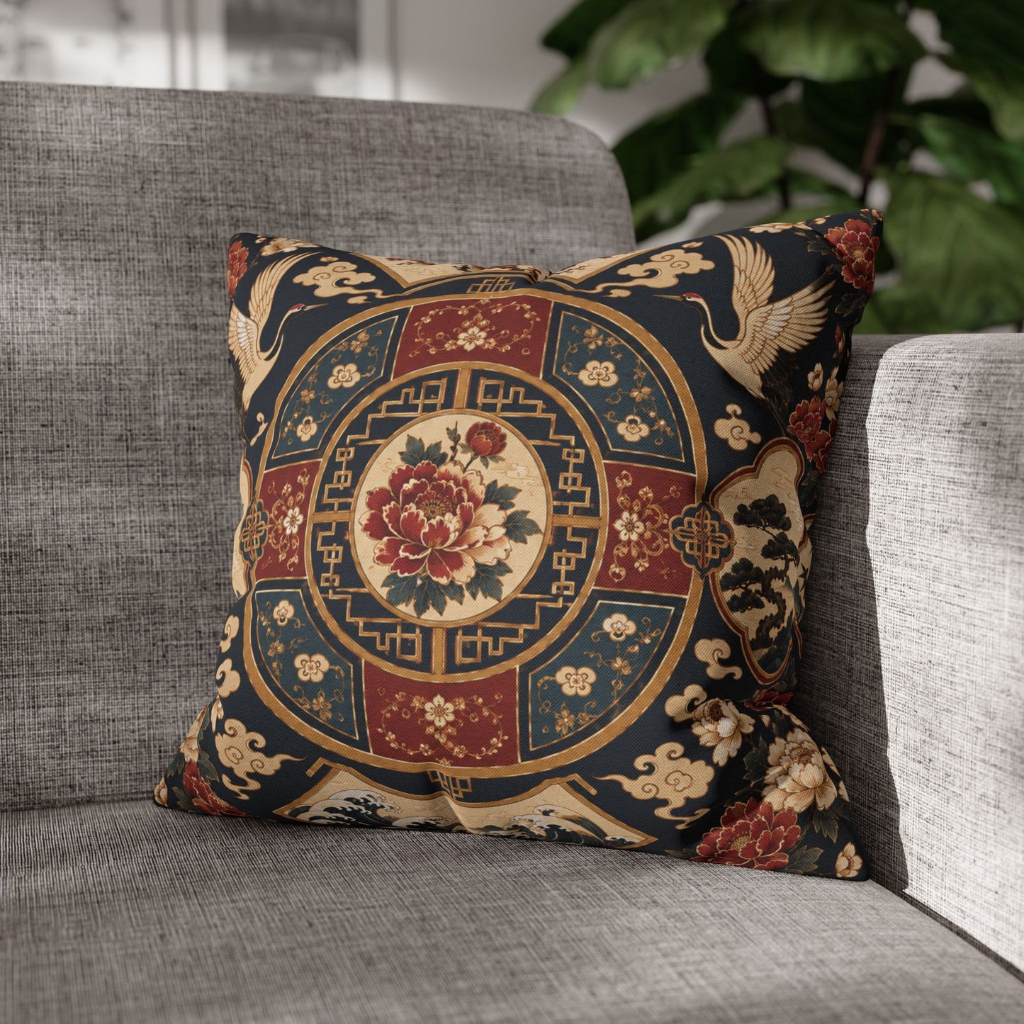 East Asian Oriental Medallion Pillowcase