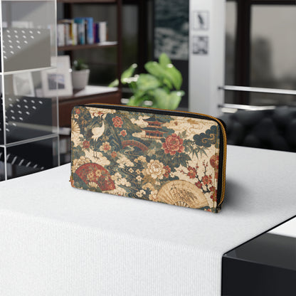 East Asian Vintage Landscape Zipper Wallet