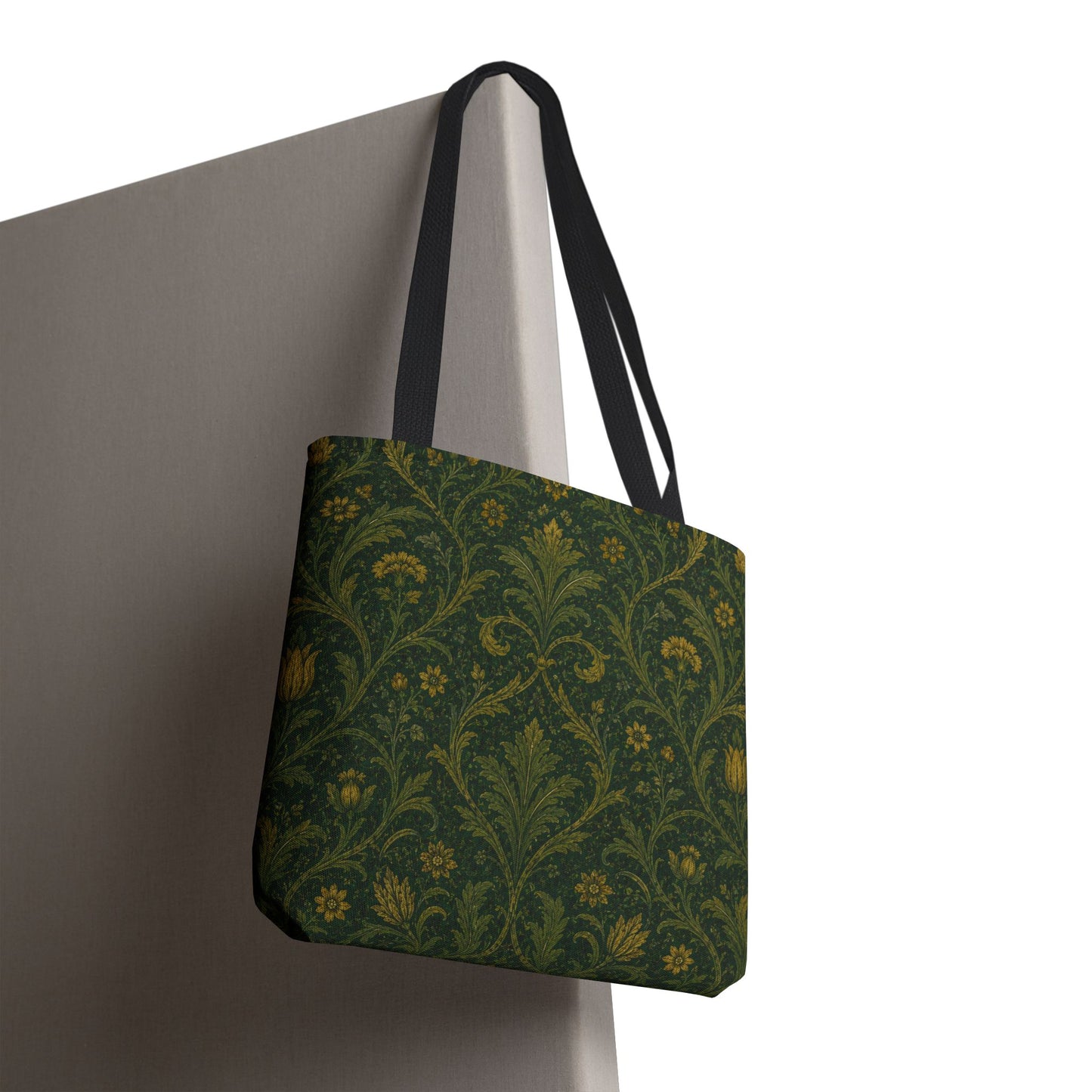 William Morris Damask Floral Forest Green Full Art Tote Bag
