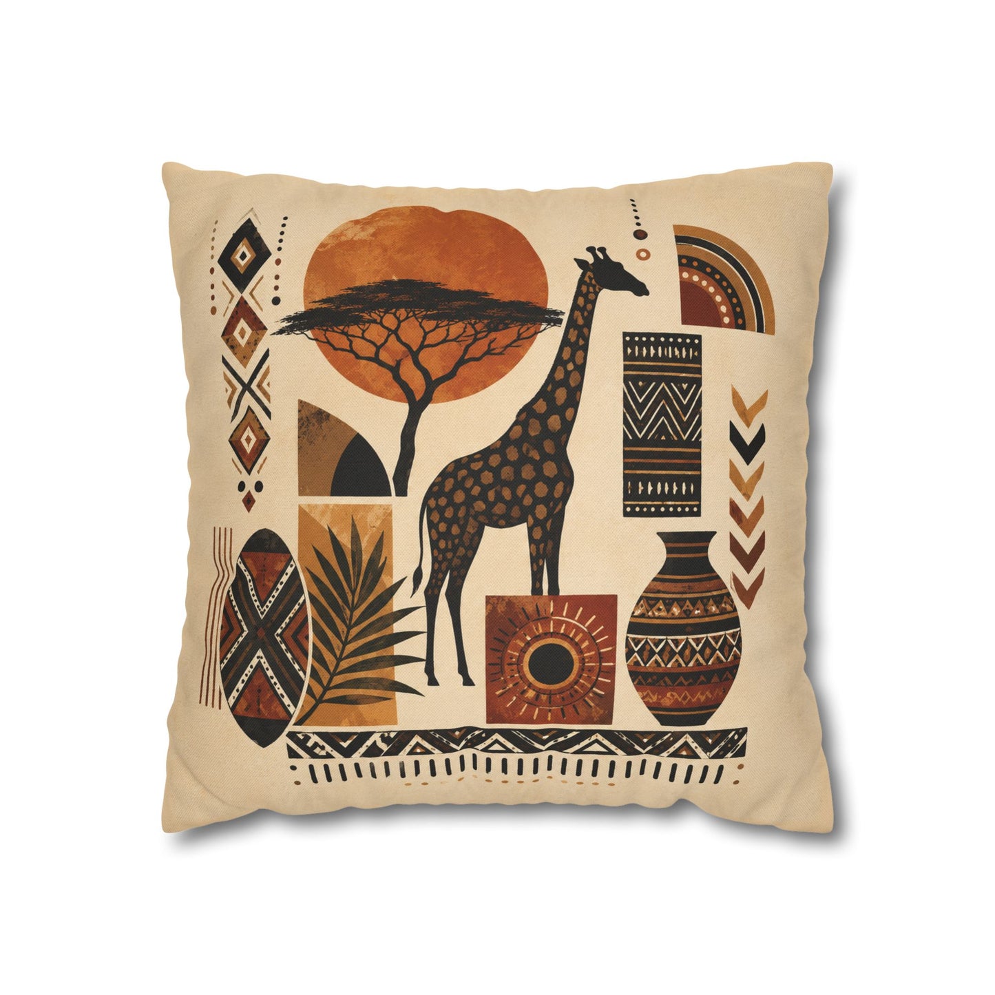 African Safari Giraffe Pillowcase Cover