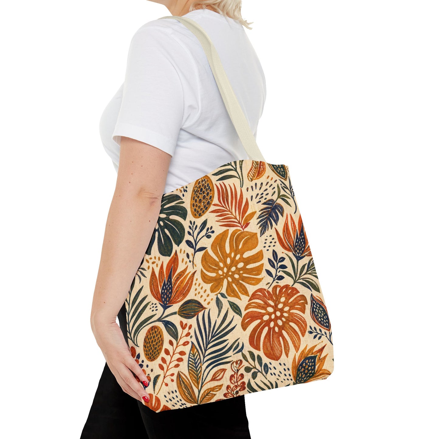 African Tribal Botanical Palm Full Art Tote Bag
