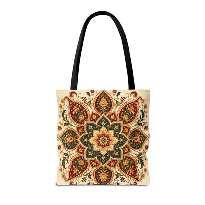 Indian Vintage Floral Mandala Full Art Tote Bag