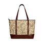 William Morris Vintage Floral Scroll Leather Trim Shoulder Tote Bag