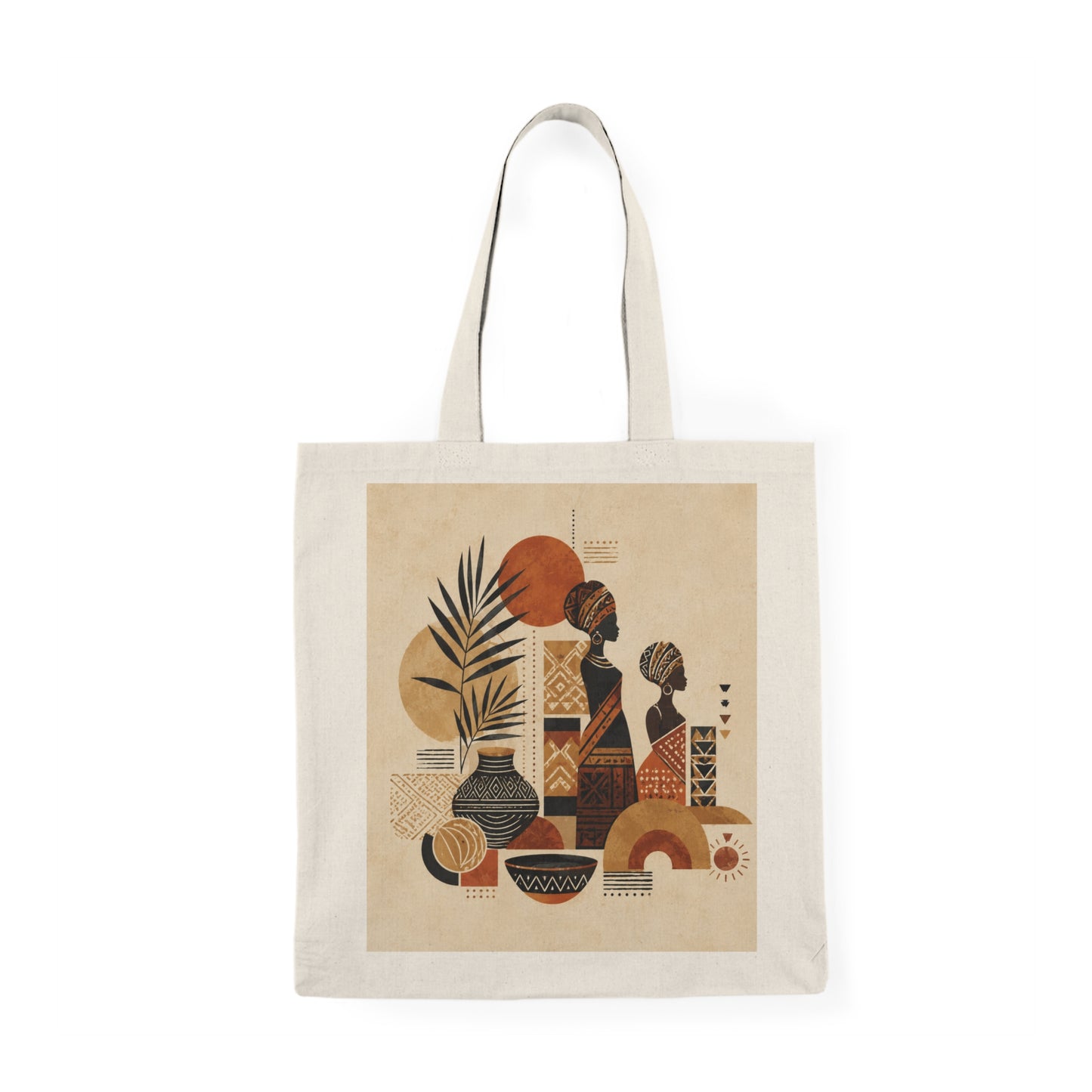 100% Cotton African Silhouette Pattern Tote Bag
