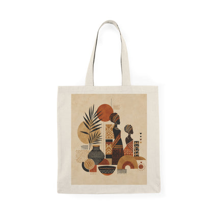 100% Cotton African Silhouette Pattern Tote Bag