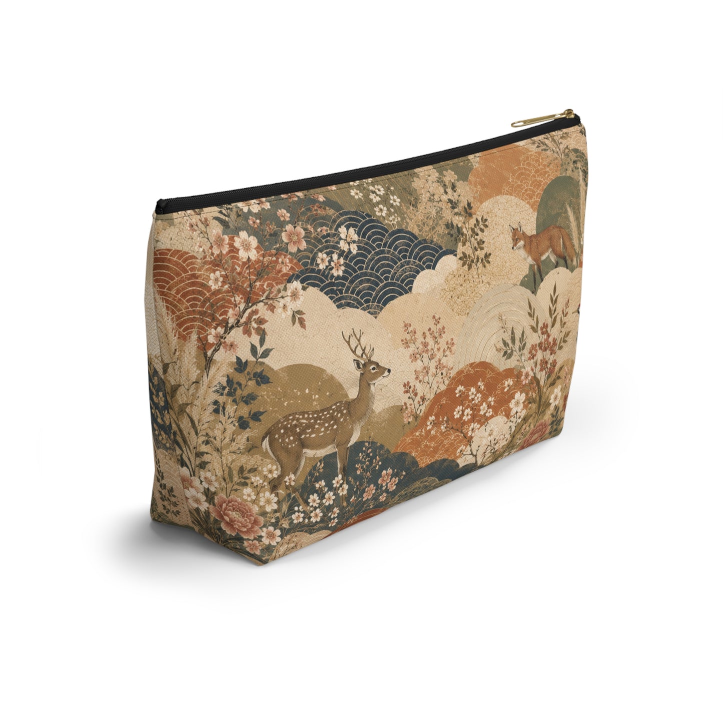 Vintage Japanese Painting Make Up Accessory Bag