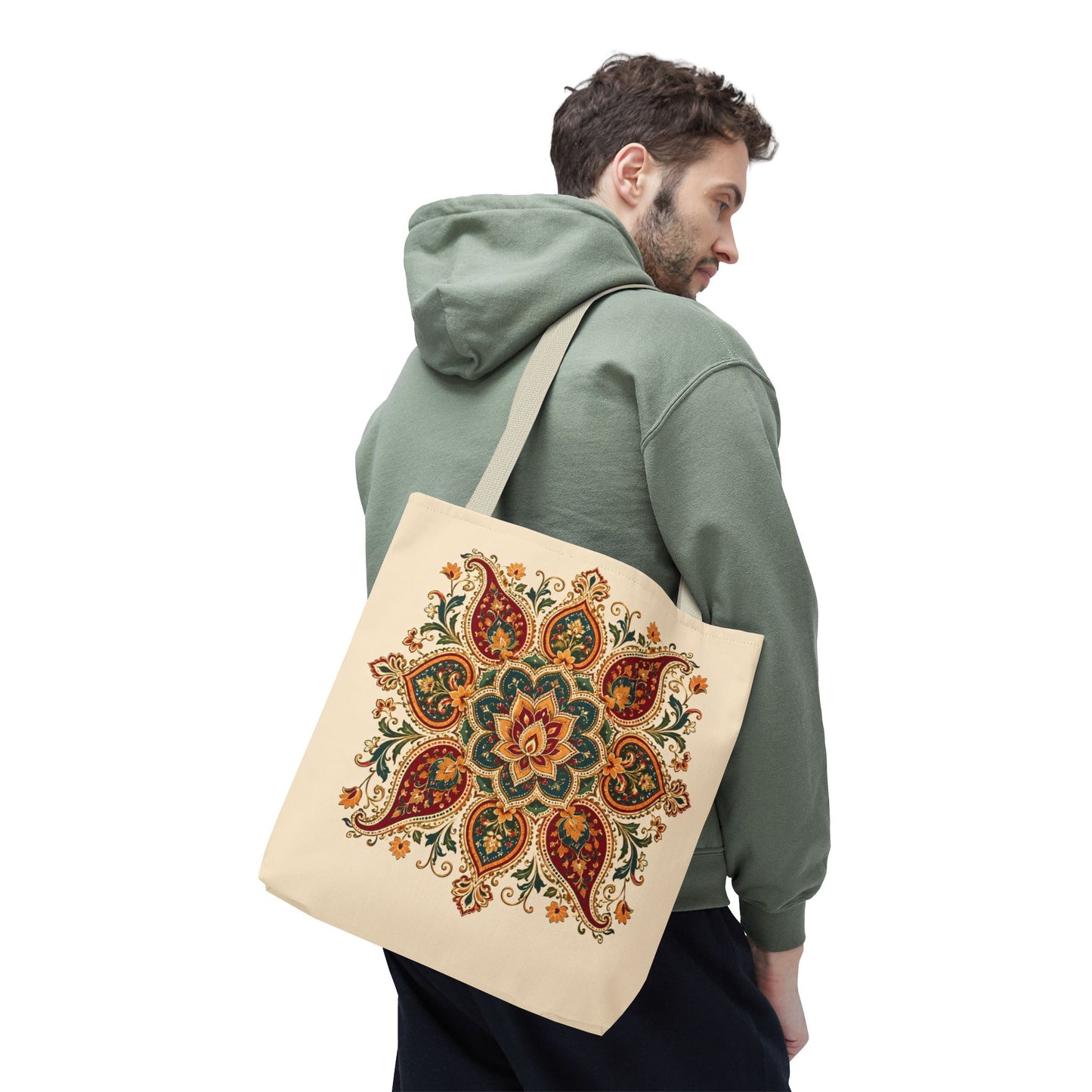 Indian Vintage Floral Mandala Full Art Tote Bag