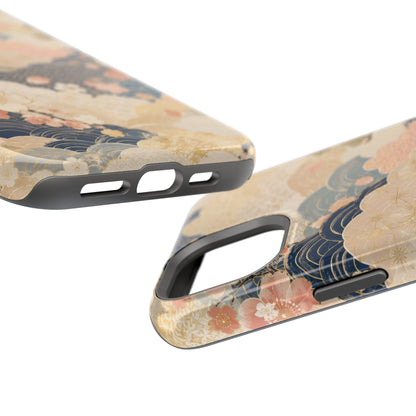 Vintage Japanese Floral Wave Magnetic Impact-Resistant iPhone Cases