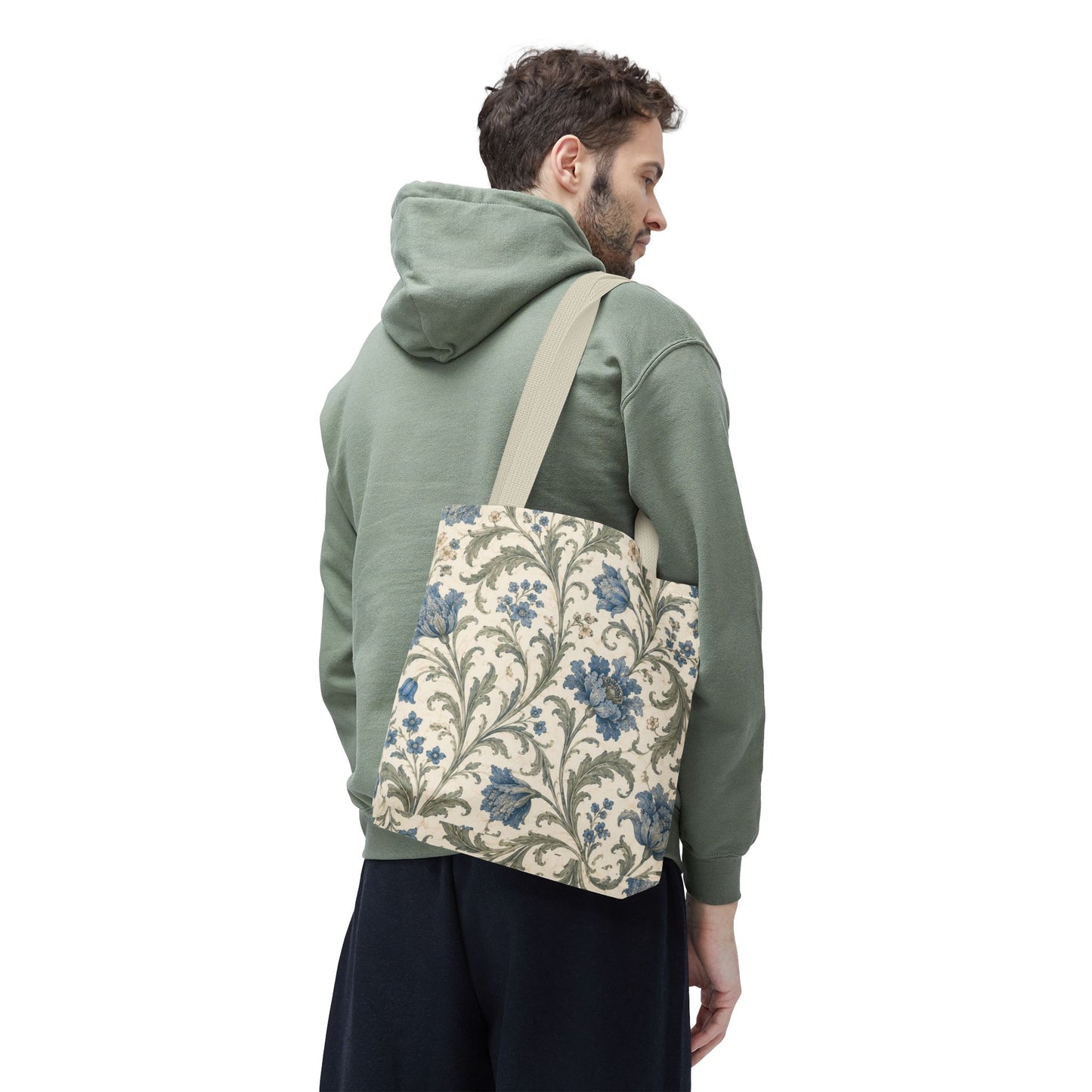 William Morris Blue Floral Vine Full Art Tote Bag