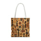 African Tribal Ethnic Silhouette Pattern Full Art Tote Bag