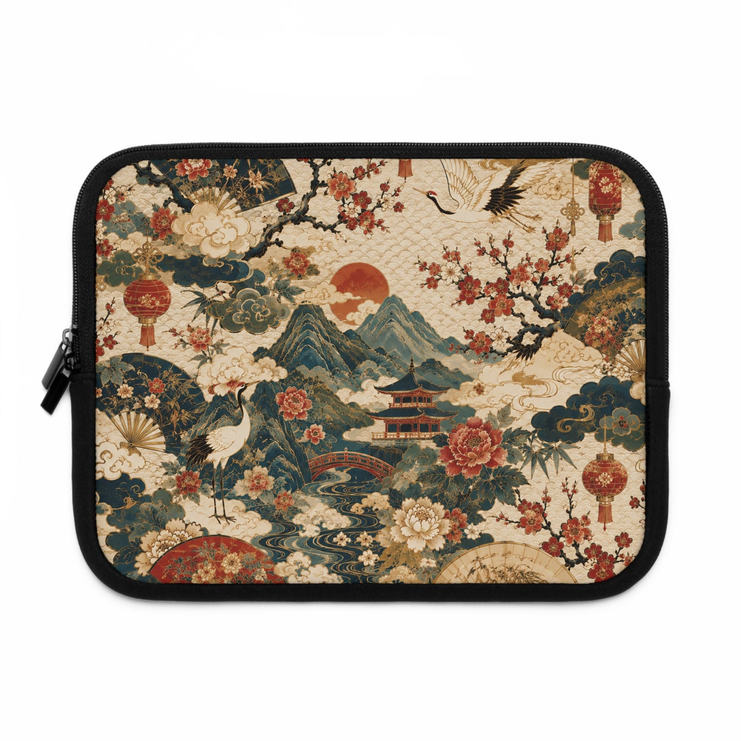 East Asian Vintage Landscape Laptop Sleeve Case
