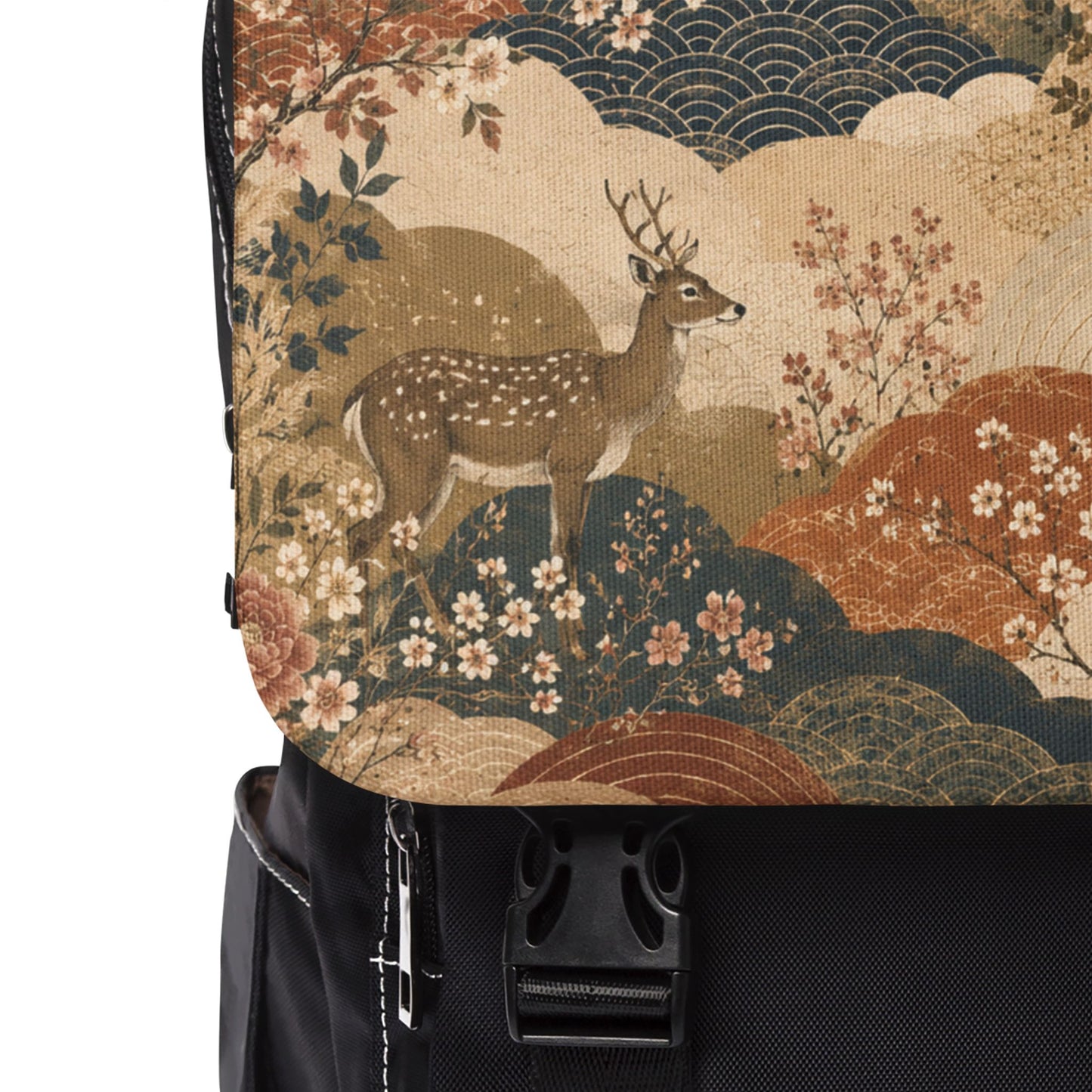 Vintage Japanese Animal Landscape Painting Backpack