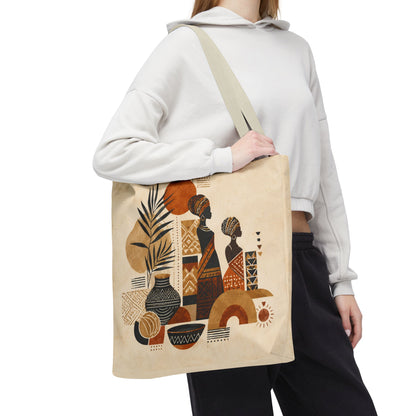 African Silhouette Pattern Full Art Tote Bag