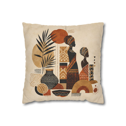 African Silhouette Pattern Pillowcase Cover