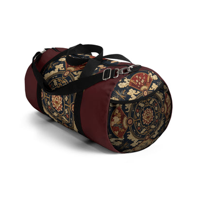 East Asian Mandala Maroon Red Duffel Gym Bag