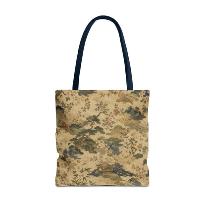 Vintage Japanese Floral Painting Full Art Tote Bag