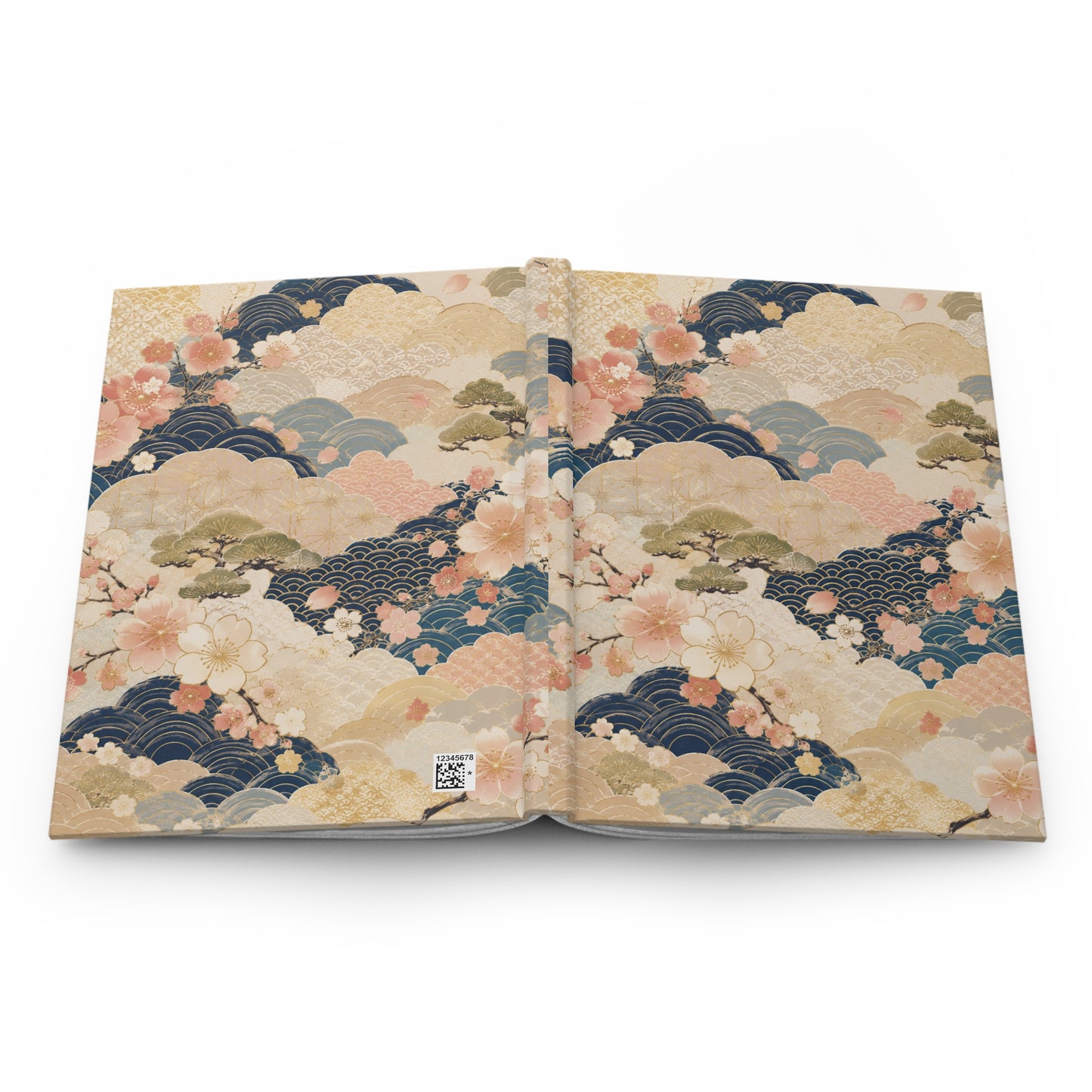 Vintage Japanese Wave & Clouds Painting Hardcover Journal